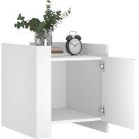Berkfield Home Decorative Bedside Cabinet White 45x50x50 cm Engineered Wood | Size: 45 x 50 x 50 cm