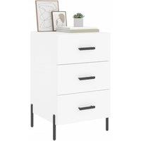 Berkfield Home Modern Bedside Cabinet White 40x40x66 cm Engineered Wood | Size: 40 x 40 x 66 cm