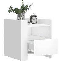 Berkfield Home Decorative Bedside Cabinet White 45x50x50 cm Engineered Wood | Size: 45 x 50 x 50 cm