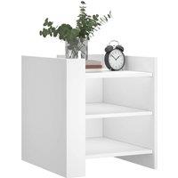 Berkfield Home Decorative Bedside Cabinet White 45x50x50 cm Engineered Wood | Size: 45 x 50 x 50 cm