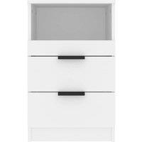 Berkfield Home Elegant Bedside Cabinet White Engineered Wood