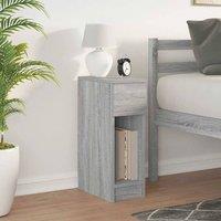Berkfield Home Durable Bedside Cabinet with Drawer Grey Sonoma 20x36x60 cm | Size: 20 x 36 x 60 cm