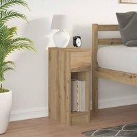 Berkfield Home Durable Bedside Cabinet with Drawer Artisan Oak 20x36x60 cm in Brown | Size: 20 x 36 x 60 cm