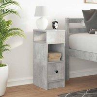 Berkfield Home Durable Bedside Cabinet with Drawer Concrete Grey 25x31x66 cm | Size: 25 x 31 x 66 cm