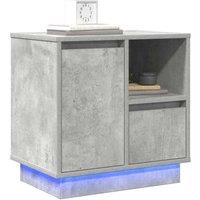 Berkfield Home Modern Bedside Cabinet with LED Concrete Grey 50x34.5x50 cm
