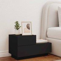 Berkfield Home Decorative Bedside Cabinet with LED Lights Black 70x36x40.5 cm