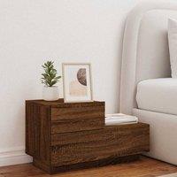 Berkfield Home Decorative Bedside Cabinet with LED Lights Brown Oak 70x36x40.5 cm
