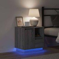 Berkfield Home Modern Bedside Cabinet with LED Grey Sonoma 50x34, 5x50 cm