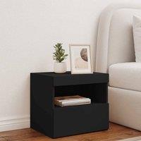 Berkfield Home Beautiful Bedside Cabinet with LED Lights Black 50x40x45 cm | Size: 50 x 40 x 45 cm