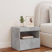 Berkfield Home Beautiful Bedside Cabinet with LED Lights Concrete Grey 50x40x45 cm | Size: 50 x 40 x 45 cm