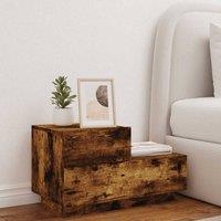 Berkfield Home Decorative Bedside Cabinet with LED Lights Smoked Oak 70x36x40.5 cm in Brown