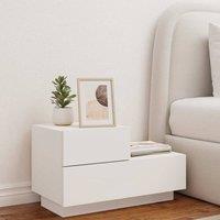 Berkfield Home Decorative Bedside Cabinet with LED Lights White 70x36x40.5 cm