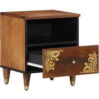 Berkfield Home Traditional Bedside Cabinets 2 pcs 40x33x46 cm Solid Wood Mango in Brown | Size: 40 x 33 x 46 cm