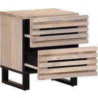 Berkfield Home Beautiful Bedside Cabinets 2 pcs 40x33x46 cm Solid Wood Bleached Mango in Light Tan | Size: 40 x 33 x 46 cm