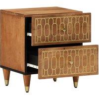 Berkfield Home Beautiful Bedside Cabinets 2 pcs 40x33x46 cm Solid Wood Mango in Brown | Size: 40 x 33 x 46 cm