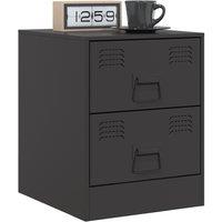 Berkfield Home Durable Bedside Cabinets 2 pcs Black 34.5x39x44 cm Steel