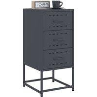 Berkfield Home Durable Bedside Cabinets 2 pcs Anthracite 36x39x78 cm Steel in Charcoal | Size: 36 x 39 x 78 cm