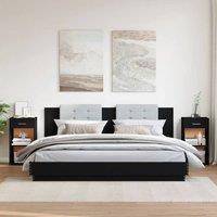Berkfield Home Elegant Bedside Cabinets 2 pcs Black 35x34x65 cm Engineered Wood | Size: 35 x 34 x 65 cm