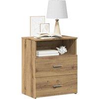 Berkfield Home Stylish Bedside Cabinets 2 pcs Artisan Oak 50x32x60cm Engineered Wood in Brown | Size: 50 x 32 x 60 cm
