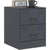 Berkfield Home Durable Bedside Cabinets 2 pcs Anthracite 34.5x39x44 cm Steel in Dark Grey