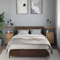 Berkfield Home Classic Bedside Cabinets 2 pcs Artisan Oak 41x31x80 cm Engineered Wood in Brown | Size: 41 x 31 x 80 cm