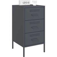 Berkfield Home Sturdy Bedside Cabinets 2 pcs Anthracite 36x39x68 cm Steel in Dark Grey | Size: 36 x 39 x 68 cm