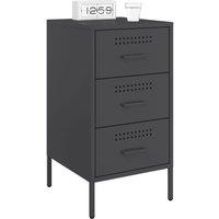 Berkfield Home Sturdy Bedside Cabinets 2 pcs Black 36x39x68 cm Steel | Size: 36 x 39 x 68 cm