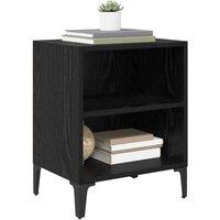 Berkfield Home Modern Bedside Cabinets 2 pcs Black Oak 40x30x50 cm Engineered Wood | Size: 40 x 30 x 50 cm