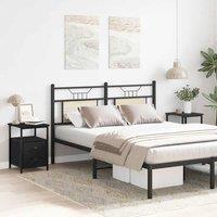 Berkfield Home Modern Bedside Cabinets 2 pcs Black Oak 34x35.5x50 cm Engineered Wood