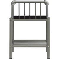 Berkfield Home Stylish Bedside Cabinets 2 pcs Grey & Black Metal & Glass