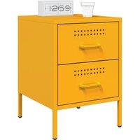 Berkfield Home Durable Bedside Cabinets 2 pcs Mustard Yellow 36x39x50.5 cm Steel
