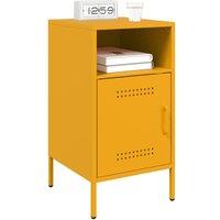 Berkfield Home Sturdy Bedside Cabinets 2 pcs Mustard Yellow 36x39x68 cm Steel | Size: 36 x 39 x 68 cm