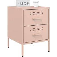 Berkfield Home Durable Bedside Cabinets 2 pcs Pink 36x39x50.5 cm Steel
