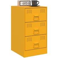 Berkfield Home Stylish Bedside Cabinets 2 pcs Mustard Yellow 34.5x39x62 cm Steel