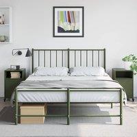 Berkfield Home Stylish Bedside Cabinets 2 pcs Olive Green 36x39x59 cm Steel | Size: 36 x 39 x 59 cm