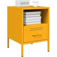 Berkfield Home Sturdy Bedside Cabinets 2 pcs Mustard Yellow 36x39x50.5 cm Steel