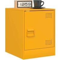 Berkfield Home Stylish Bedside Cabinets 2 pcs Mustard Yellow 34.5x39x44 cm Steel