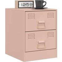 Berkfield Home Durable Bedside Cabinets 2 pcs Pink 34.5x39x44 cm Steel