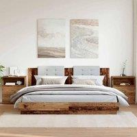 Berkfield Home Stylish Bedside Cabinets 2 pcs Old Wood 50x32x60cm Engineered Wood in Brown | Size: 50 x 32 x 60 cm