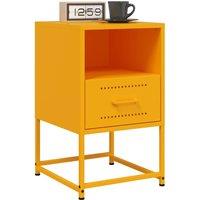 Berkfield Home Durable Bedside Cabinets 2 pcs Mustard Yellow 36x39x60.5 cm Steel