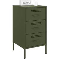 Berkfield Home Sturdy Bedside Cabinets 2 pcs Olive Green 36x39x68 cm Steel | Size: 36 x 39 x 68 cm