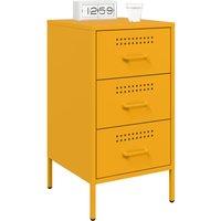 Berkfield Home Sturdy Bedside Cabinets 2 pcs Mustard Yellow 36x39x68 cm Steel | Size: 36 x 39 x 68 cm