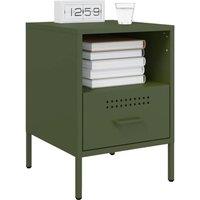 Berkfield Home Sturdy Bedside Cabinets 2 pcs Olive Green 36x39x50.5 cm Steel