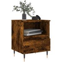 Berkfield Home Modern Bedside Cabinets 2 pcs Smoked Oak 40x35x50 cm Engineered Wood in Brown | Size: 40 x 35 x 50 cm