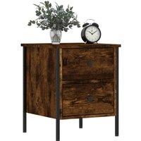 Berkfield Home Durable Bedside Cabinets 2 pcs Smoked Oak 40x42x50 cm Engineered Wood in Brown | Size: 40 x 42 x 50 cm