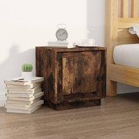 Berkfield Home Modern Bedside Cabinets 2 pcs Smoked Oak 44x35x45 cm Engineered Wood in Brown | Size: 44 x 35 x 45 cm