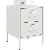 Berkfield Home Durable Bedside Cabinets 2 pcs White 36x39x50.5 cm Steel