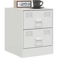 Berkfield Home Stylish Bedside Cabinets 2 pcs White 34.5x39x44 cm Steel