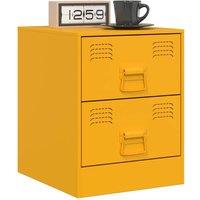 Berkfield Home Durable Bedside Cabinets 2 pcs Yellow 34.5x39x44 cm Steel