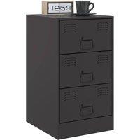 Berkfield Home Stylish Bedside Cabinets 2pcs Black 34.5x39x62 cm Steel
